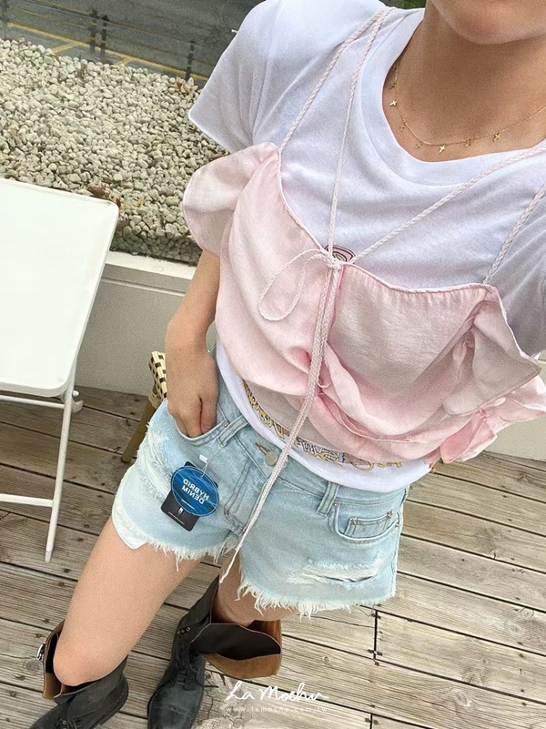 休閒毛邊牛仔小短褲